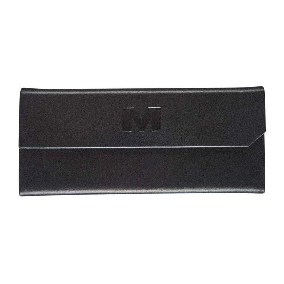 Maverick Maverick All Black Lederen Brillendoos Opvouwbaar zwart | Wennekes.nl