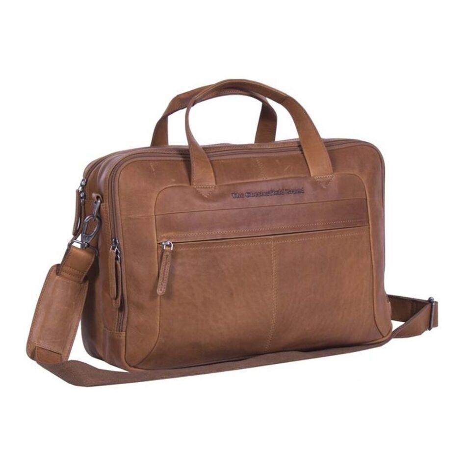 The Chesterfield Brand Laptoptas Groot 17 inch Ryan cognac | Wennekes.nl
