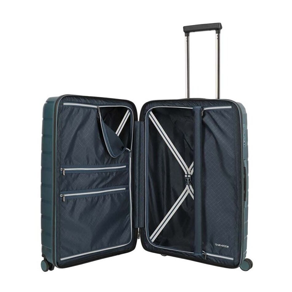 Travelite Air Base 4W Trolley M Exp. blauw | Wennekes.nl