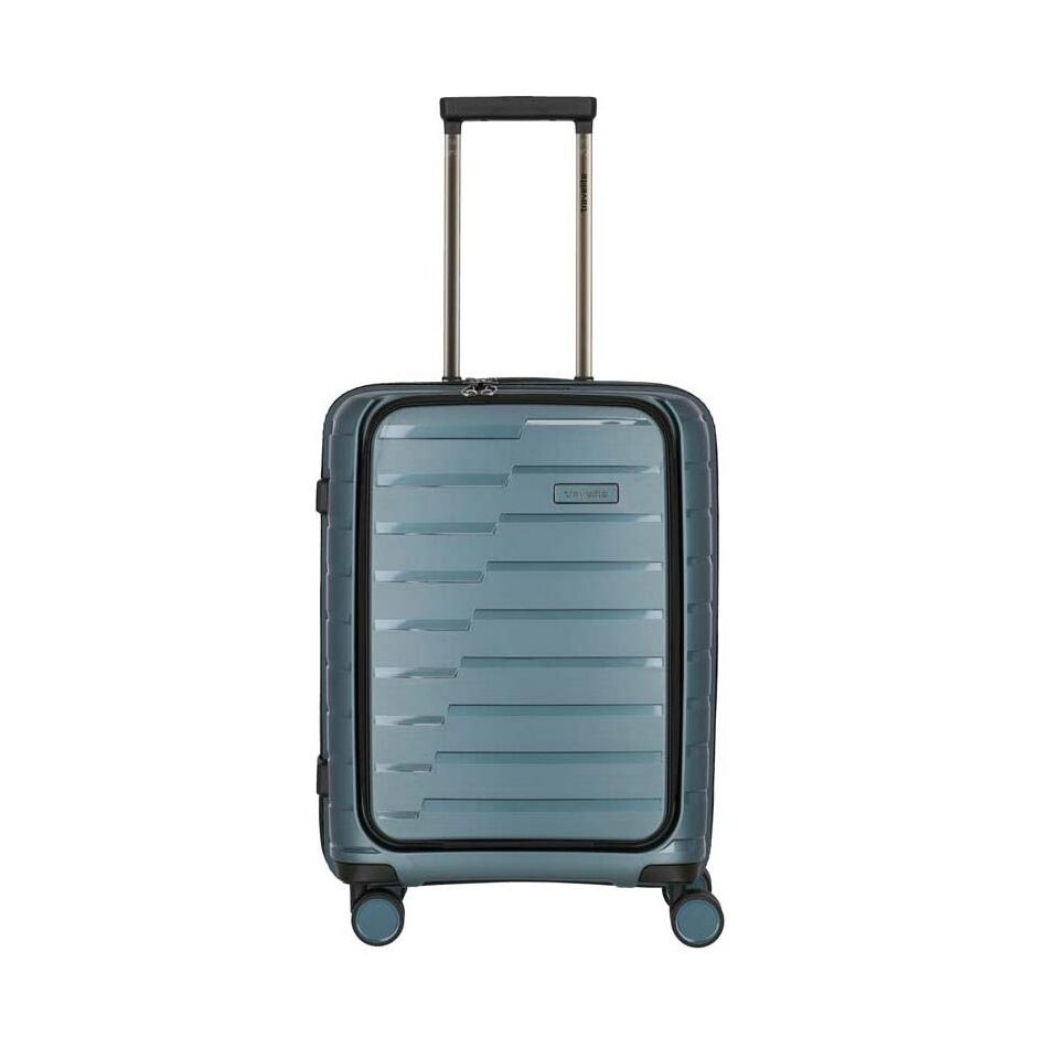 Travelite Air Base 4W Trolley S with Front Pocket blauw | Wennekes.nl