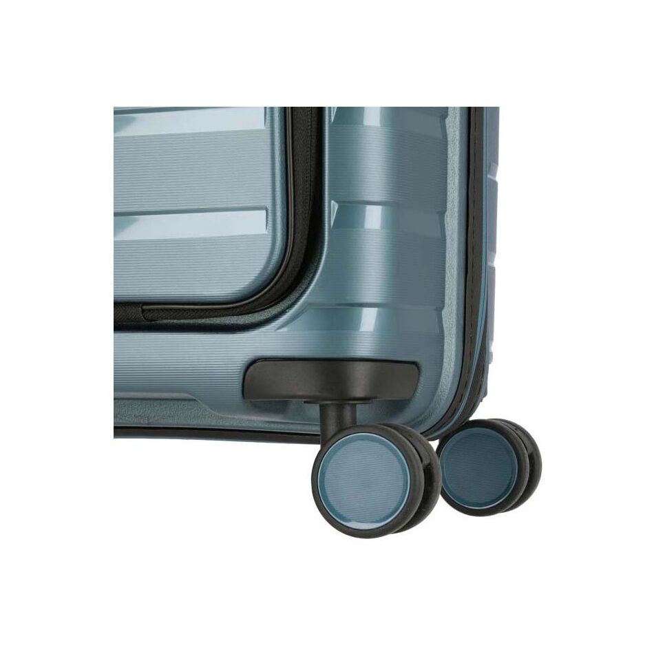 Travelite Air Base 4W Trolley S with Front Pocket blauw | Wennekes.nl