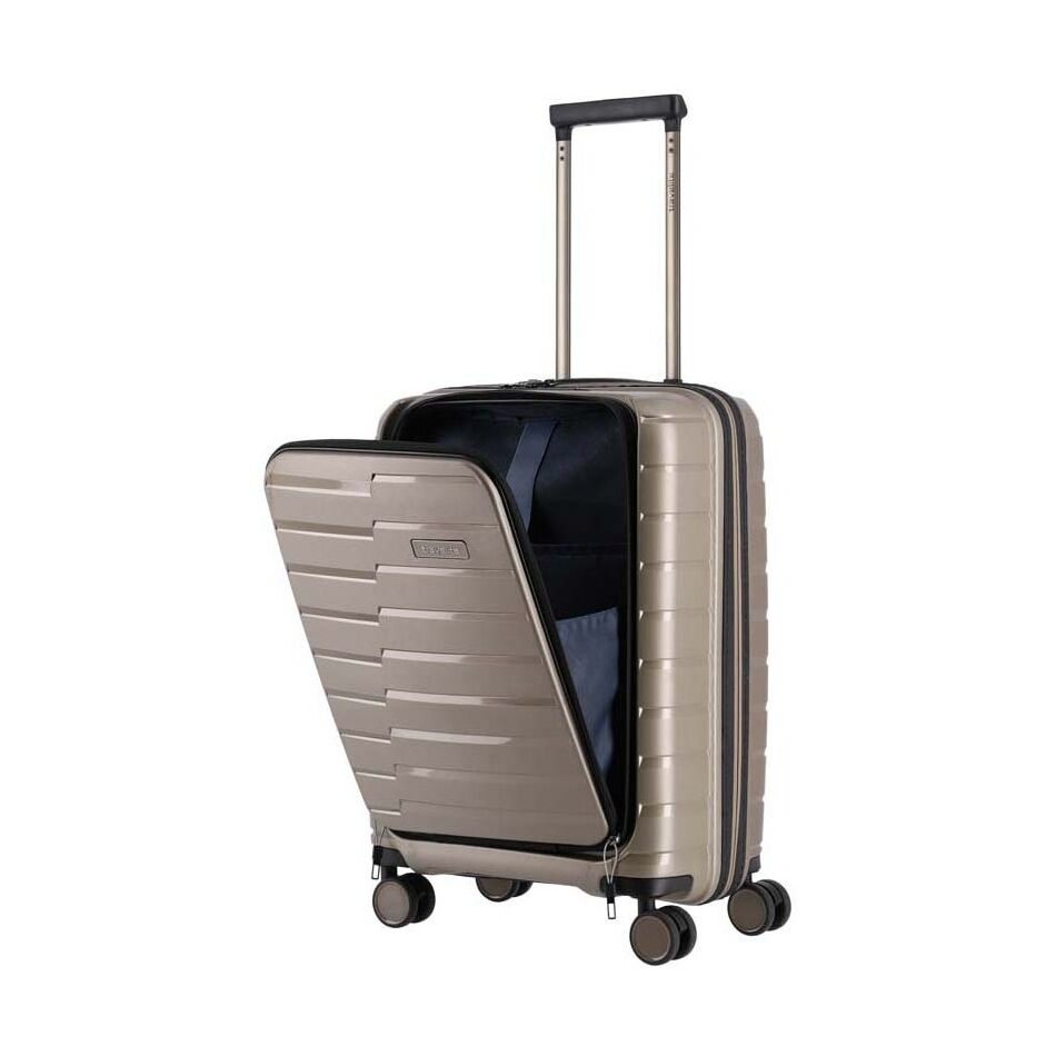Travelite Air Base 4W Trolley S with Front Pocket champagne | Wennekes.nl
