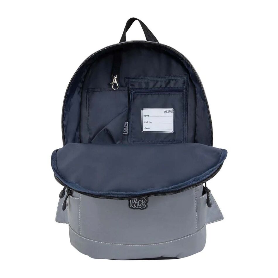 Pick & Pack Shark Shape Reflecting Backpack M grijs | Wennekes.nl