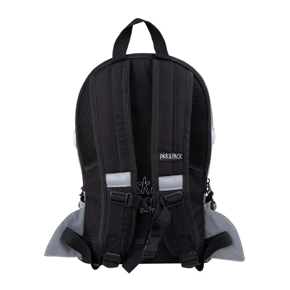 Pick & Pack Shark Shape Reflecting Backpack M grijs | Wennekes.nl