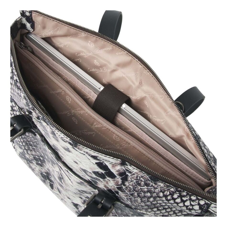 Castelijn & Beerens Limited Edition Python Shoulderbag 15,6 inch zwart | Wennekes.nl