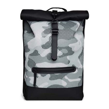 Rains Rolltop Rucksack Mesh W3 Zwart combi