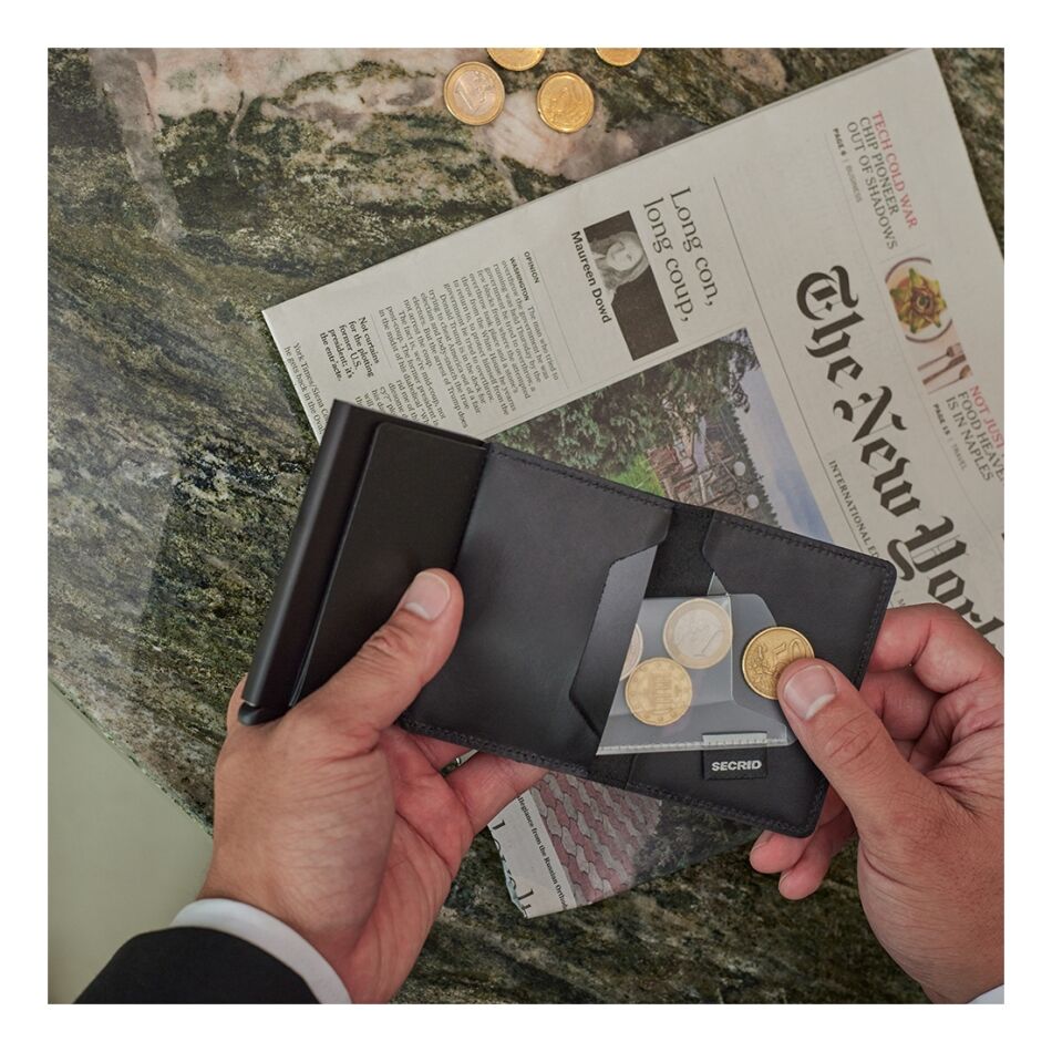Secrid Coin Pocket - Black | Wennekes