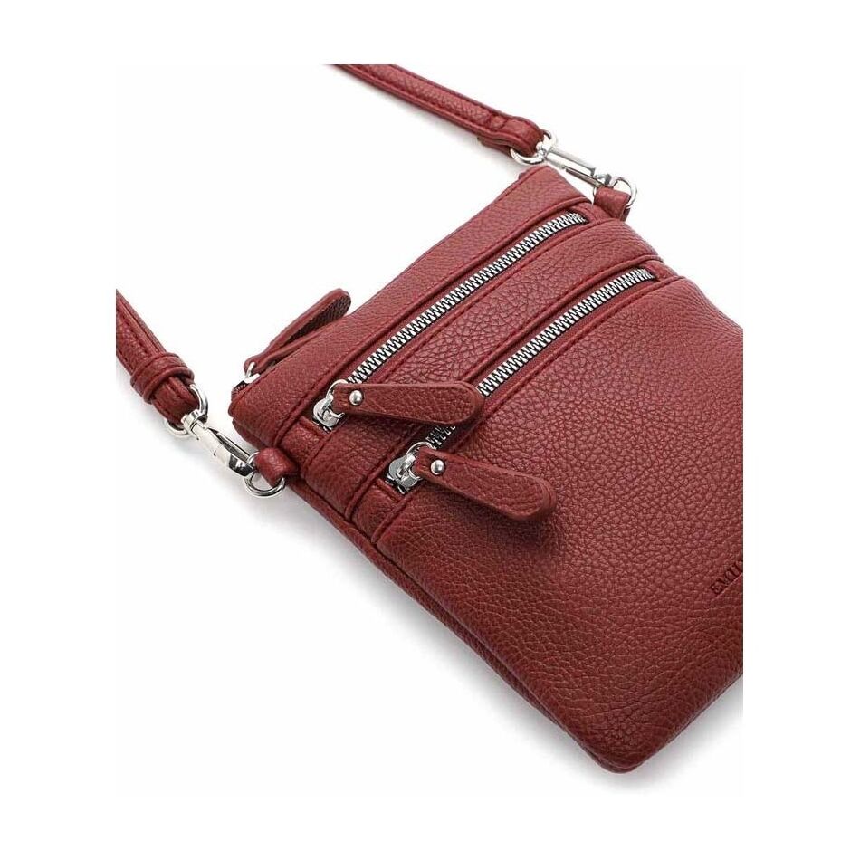 Emily & Noah Emma Handtas Klein Dubbele Rits Darkred | Wennekes