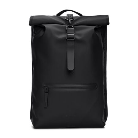 Rains 13320 - Rolltop Rucksack W3 Zwart lak Rains 13320 - Rolltop Rucksack W3 Zwart lak