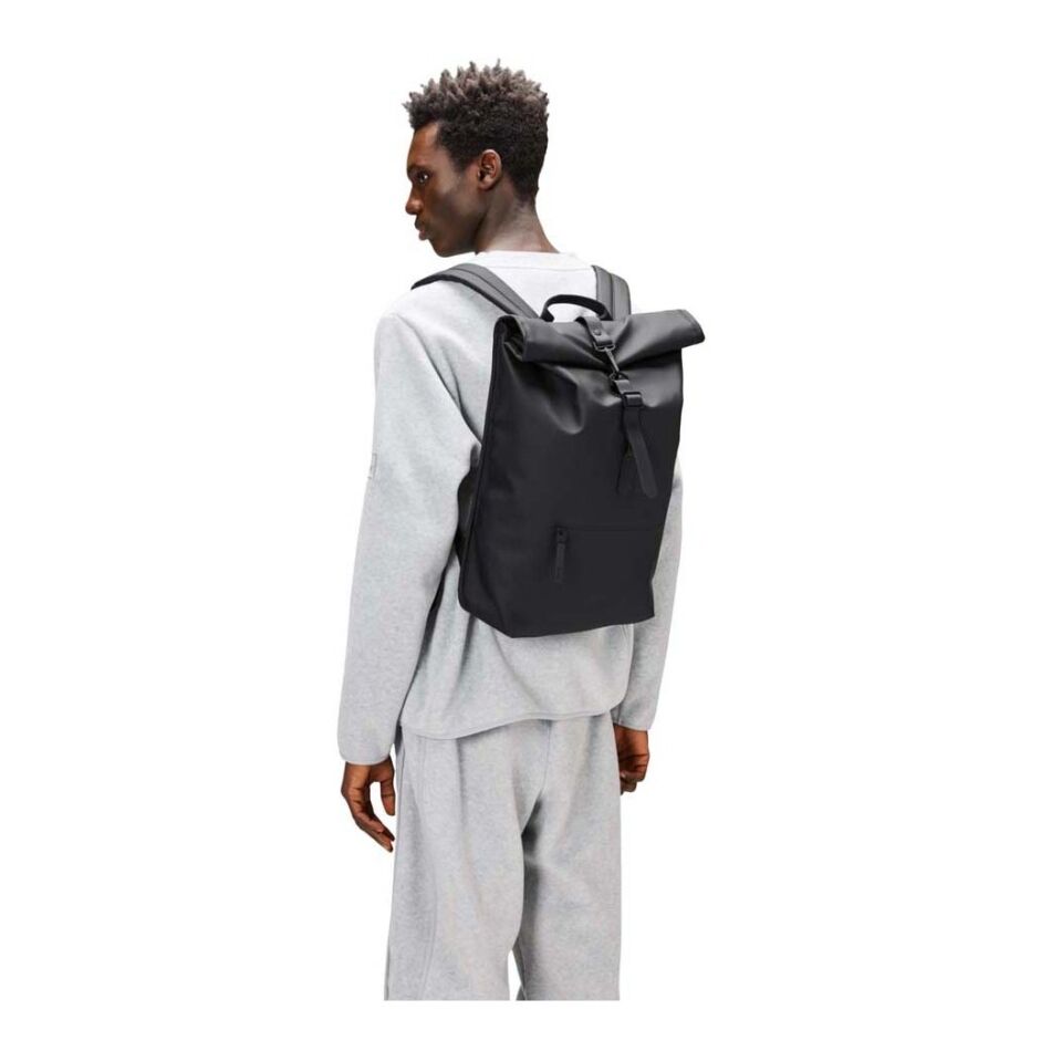 Rains Rolltop Rucksack W3 Black | Wennekes