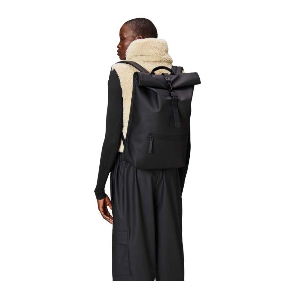 Rains Rolltop Rucksack W3 Black | Wennekes
