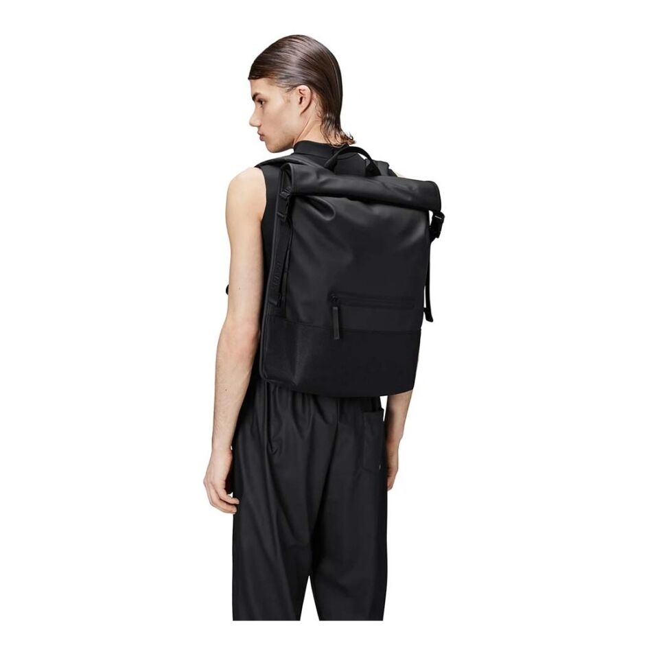 Rains Trail Rolltop Backpack W3 Black | Wennekes