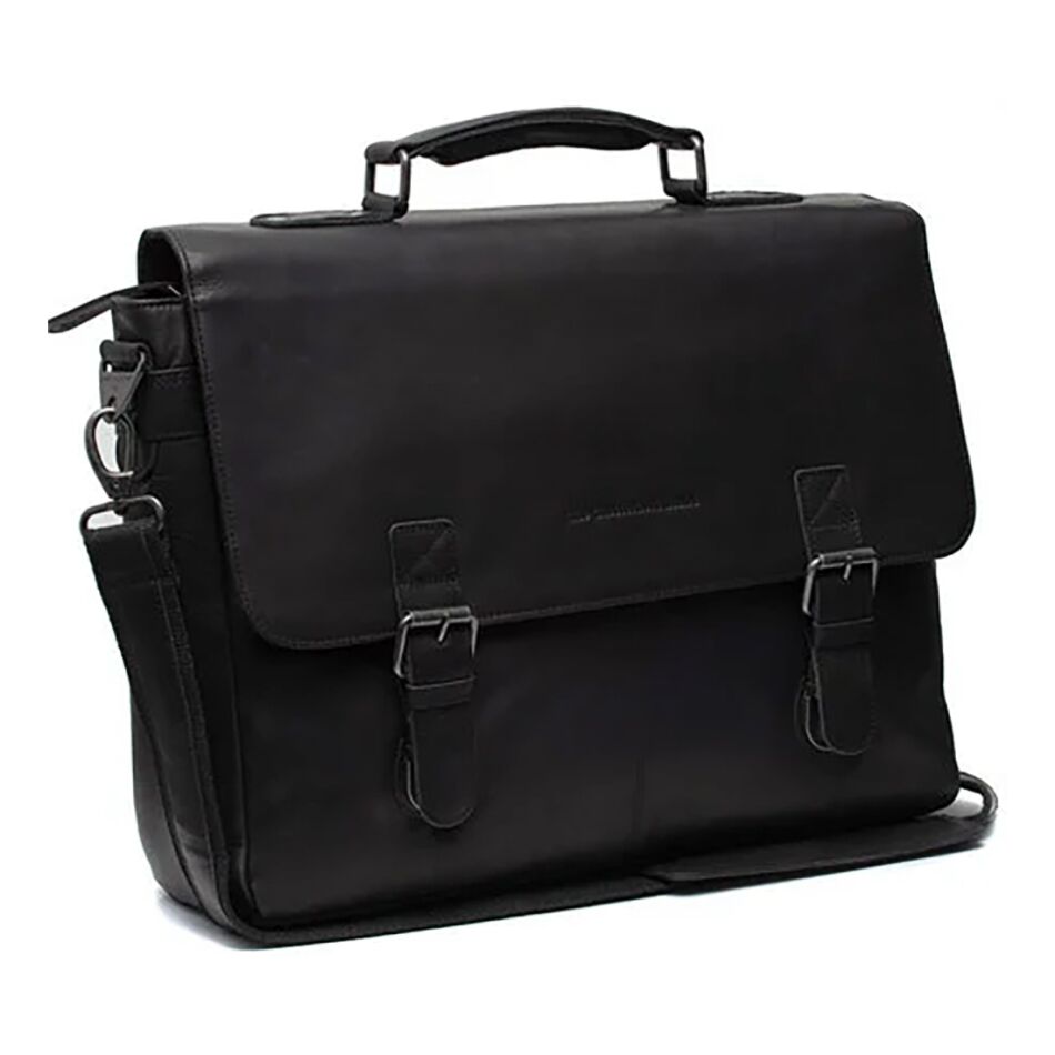 The Chesterfield Brand Leren Laptoptas Belfast Zwart | Wennekes