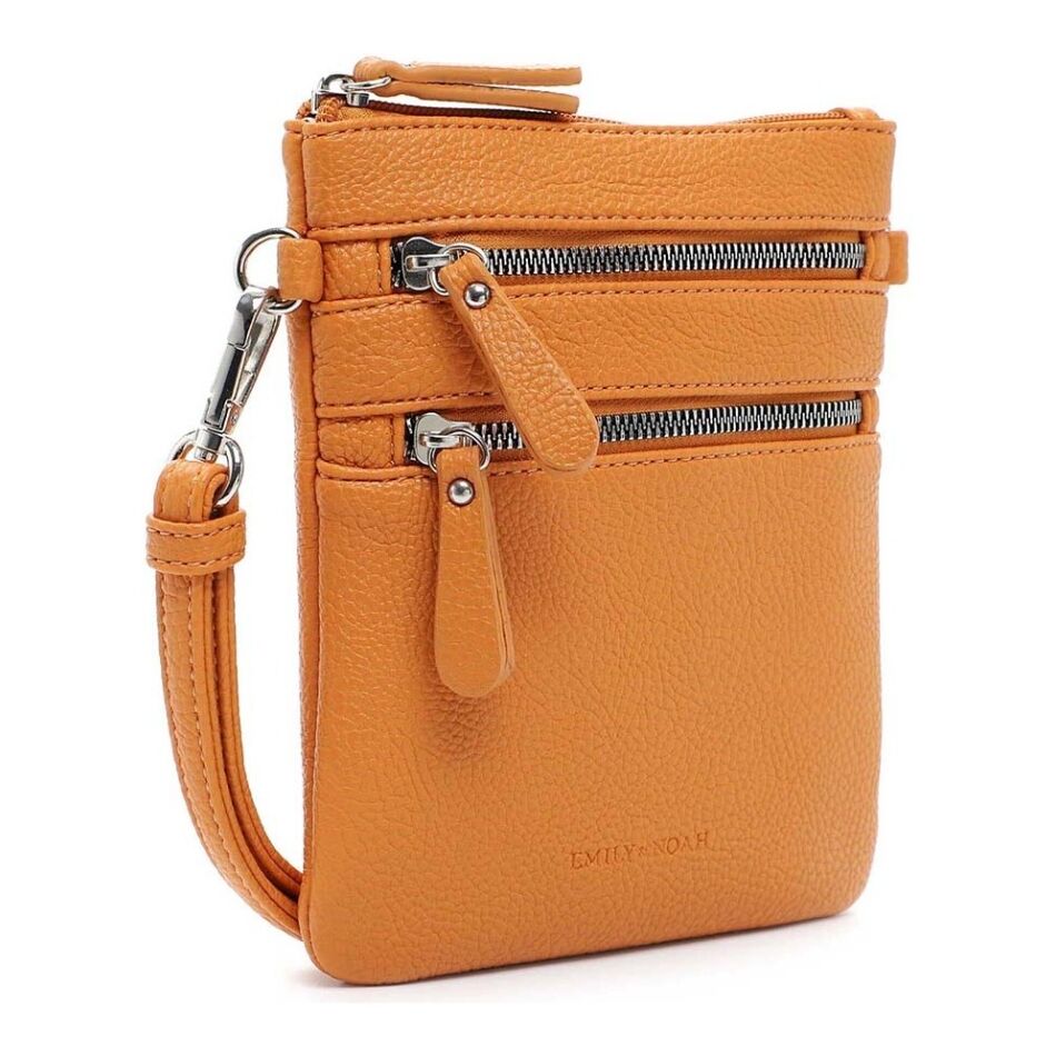 Emily & Noah Emma Handtas Klein Dubbele Rits Papaya | Wennekes